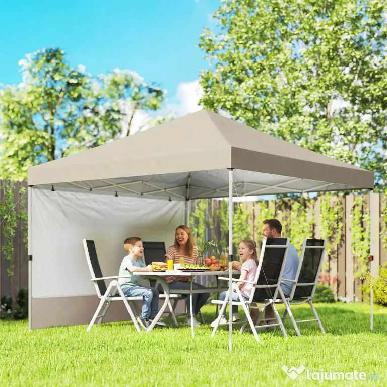 Pavilion Outsunny 3x3m, Impermeabil pentru Grădină și Petreceri în Aer Liber, Bej | Aosom Romania