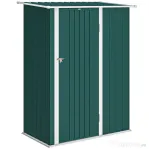 Outsunny Magazie pentru unelte din metal cu acoperiș înclinat și ușă blocabilă, 142x86x189 cm, verde
