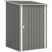 Outsunny Căsuță de Grădină 0.92m² din Oțel Galvanizat, Capann pentru Unelte cu Ușă Blocabilă, Acoperiș Înclinat, 100x104x160 cm, Gri | Aosom Romania