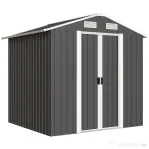 Outsunny Șopron de Grădină, 2 Uși Glisante Blocabile, Oțel Zincat, 2,6 m², Negru