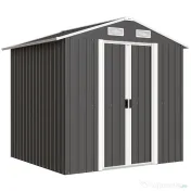 Outsunny Șopron de Grădină din Oțel cu 2 Uși Glisante, Negru, 2,6 m² | Aosom Romania