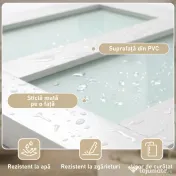 HOMCOM Ușă Glisantă 91.4x213.4cm cu Kit, Panouri din Sticlă, Aspect Lemn Alb | Aosom Romania