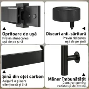 HOMCOM Ușă Glisantă 91.4x213.4cm cu Kit, Panouri din Sticlă, Aspect Lemn Alb | Aosom Romania
