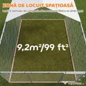 PawHut Împrejmuire pentru Câini cu Acoperiș Impermeabil, 4x2,3x2 m, Argintiu | Aosom Romania 