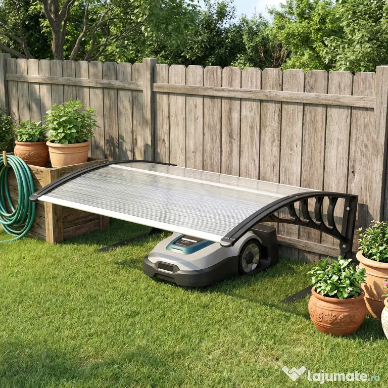 Outsunny Acoperiș exterior pentru mașină de tuns iarba, impermeabil și protecție UV 30+, din aluminiu, 100x81x43 cm, alb