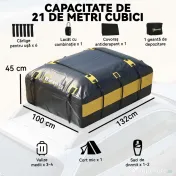 Outsunny Portbagaj de Plafon 595 Litri Impermeabil pentru Mașini, Galben | Aosom Romania