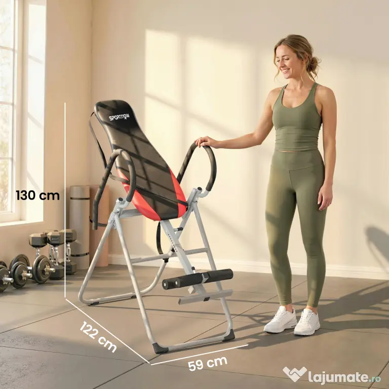SPORTNOW Masă Robustă pentru Inversiune cu Blocare Reglabilă pentru Glezne | Aosom Romania