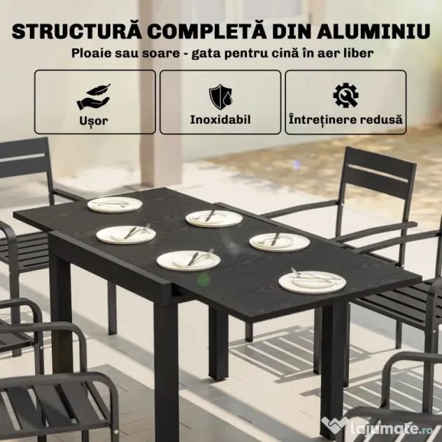 Outsunny Masă Mare pentru Exterior, Grădini, Terase și Spații Verzi | Aosom Romania