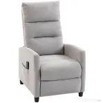 HOMCOM Fotoliu Masaj Reclinabil Manual 160° Chenille cu Suport pentru Picioare, Telecomandă și Buzunare, Gri Deschis