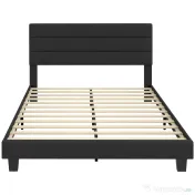 HOMCOM Cadru de Pat Dublu cu Lamele, 160x200cm, Negru 