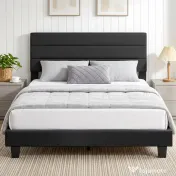 HOMCOM Cadru de Pat Dublu cu Lamele, 160x200cm, Negru 