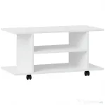HOMCOM Mobilier Unghiular cu Roți și Rafturi, până la 42", Alb