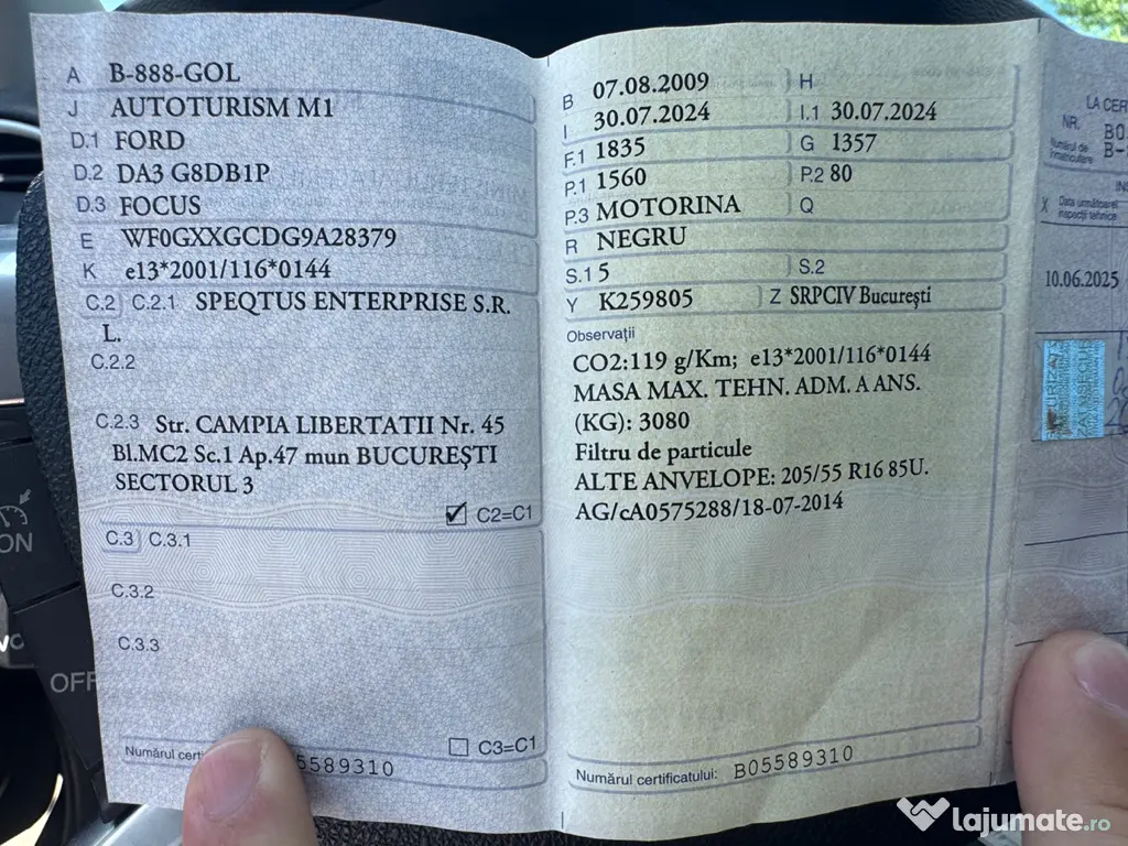 Ford Focus coupe 2009 cu factura tva deductibil