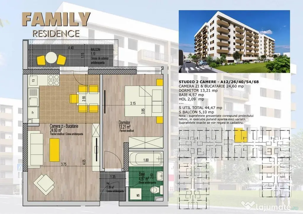 STUDIO 2 CAMERE, Family Residence, Drm. dealul babii 32-34. Mobilat.