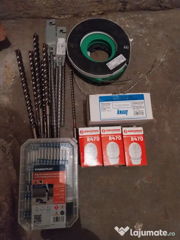 Pânze flex, spirale,cap termostat,cuie beton pistol, cordon bentonitic ,