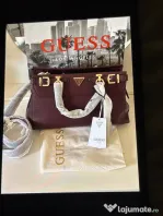 geanta guess burgundy noua