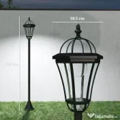 Outsunny Set 2 Felinare Solare pentru Grădină cu 2 LED-uri și Aprindere Automată, Negru 