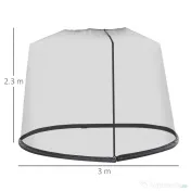 Outsunny, Plasă anti țânțari pentru umbrelă, Pentru Aer Liber, Material tip plasă, Oxford, 300cm x 300cm x 230cm, Negru 