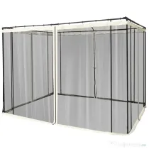 Outsunny Plasa de Tantari pentru Corturi cu Perdele de Rezerva Universale cu Balamale, 302x207cm - Negru / Bej