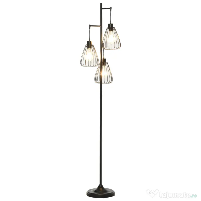 HOMCOM Lampa de podea Lampă cu picior Design vintagecindustrial din metal culoare negru