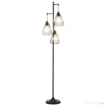 HOMCOM Lampa de podea Lampă cu picior Design vintagecindustrial din metal culoare negru