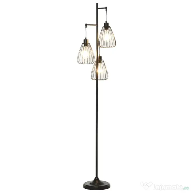HOMCOM Lampa de podea Lampă cu picior Design vintagecindustrial din metal culoare negru