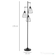 HOMCOM Lampa de podea Lampă cu picior Design vintagecindustrial din metal culoare negru 