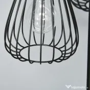 HOMCOM Lampa de podea Lampă cu picior Design vintagecindustrial din metal culoare negru 