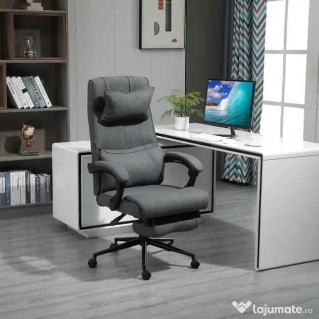 Vinsetto Scaun Birou Ergonomic Reglabil cu Tetiera si Suport Picioare