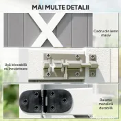 Outsunny Dulap de Grădină din Lemn, Căsuță pentru Scule și Unelte de Exterior cu 2 Rafturi și Acoperiș Impermeabil Bituminoas, 75x56x115 cm, Gri