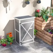 Outsunny Dulap de Grădină din Lemn, Căsuță pentru Scule și Unelte de Exterior cu 2 Rafturi și Acoperiș Impermeabil Bituminoas, 75x56x115 cm, Gri