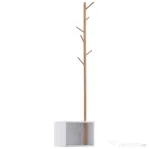 HOMCOM Cuier Dulap pantofi cu 6 Agatatoare in Bambù, Alb, 40x30x180cm