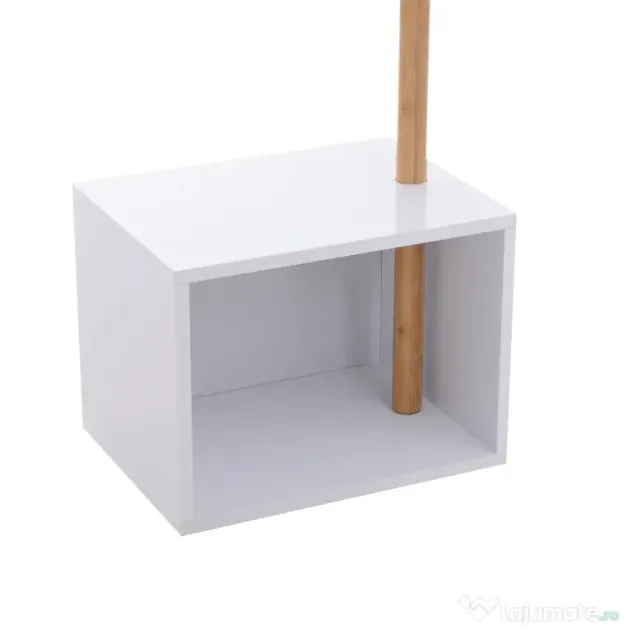 HOMCOM Cuier Dulap pantofi cu 6 Agatatoare in Bambù, Alb, 40x30x180cm