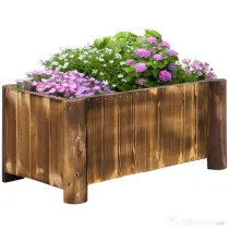 Outsunny Ghiveci Rectangular pentru Plante din lemn de Brad, 70x35x30cm