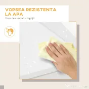 HOMCOM Dulap de depozitare alb cu model sculptat – mobilier pentru lenjerii, haine și jucării 55×34×58 cm 