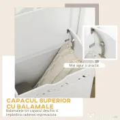 HOMCOM Dulap de depozitare alb cu model sculptat – mobilier pentru lenjerii, haine și jucării 55×34×58 cm 