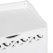 HOMCOM Dulap de depozitare alb cu model sculptat – mobilier pentru lenjerii, haine și jucării 55×34×58 cm 