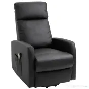 HOMCOM Fotoliu Ridicare Electric 145° – Rabatabil pentru Varstnici, Negru 