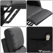 HOMCOM Fotoliu Ridicare Electric 145° – Rabatabil pentru Varstnici, Negru 