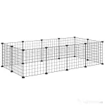 Pawhut tarc Modular Animale – 12 Panouri, 35×35 cm, Negru