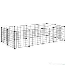 Pawhut tarc Modular Animale – 12 Panouri, 35×35 cm, Negru