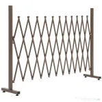 Outsunny Gard de Grădină cu Lățime Reglabilă, Gard de Grădină Multifuncțional din Metal și Aluminiu, 300x31x103,5 cm, Maro Închis