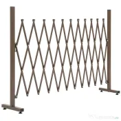 Outsunny Gard de Grădină cu Lățime Reglabilă, Gard de Grădină Multifuncțional din Metal și Aluminiu, 300x31x103,5 cm, Maro Închis 