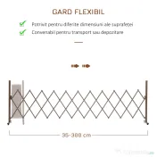 Outsunny Gard de Grădină cu Lățime Reglabilă, Gard de Grădină Multifuncțional din Metal și Aluminiu, 300x31x103,5 cm, Maro Închis 