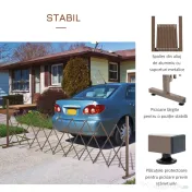 Outsunny Gard de Grădină cu Lățime Reglabilă, Gard de Grădină Multifuncțional din Metal și Aluminiu, 300x31x103,5 cm, Maro Închis 