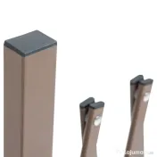 Outsunny Gard de Grădină cu Lățime Reglabilă, Gard de Grădină Multifuncțional din Metal și Aluminiu, 300x31x103,5 cm, Maro Închis 