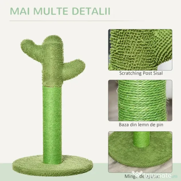 PawHut Cactus de Zgariat pentru Pisici 40×40×65 cm