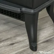HOMCOM Șemineu Electric de Podea cu 2 Nivele de Putere 750/1500 W, Efect de Flacără, Areal de Acoperire 15-20 m², Negru 