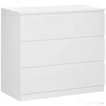 HOMCOM, Comodă cu 3 Sertare Modernă, pentru dormitor și living, PAL, 80x39x73 cm, Albă