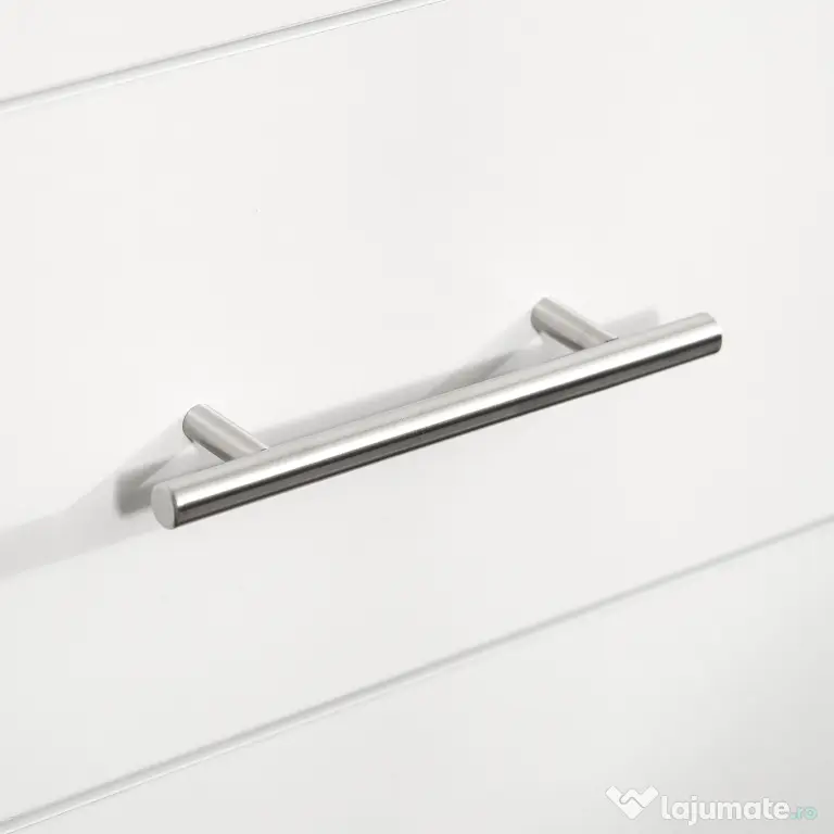 HOMCOM Comodă cu 4 sertare pentru dormitor, din lemn, cu mânere din metal, albă